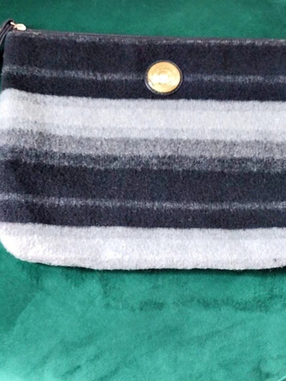 Tommy Hilfiger Striped Clutch Wristlet in Black & Gray
